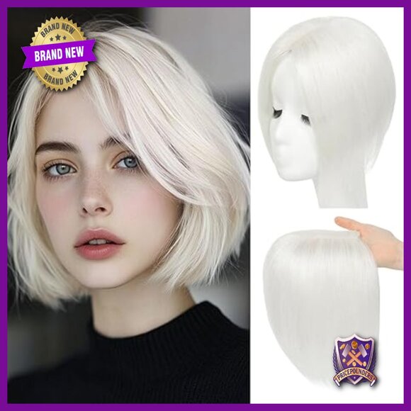 Real Human Hair Topper with Side Bangs for Thinning Hair main image 5